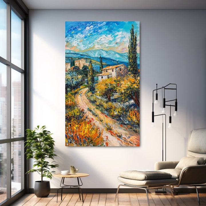 Peinture Acrylique Paysage Provençal, art mural décoration nature