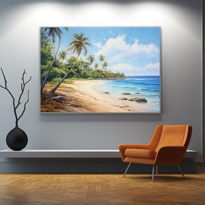 Peinture Acrylique Plage, art mural décoration nature