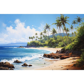 Tableau Peinture Acrylique Plage, art mural décoration nature