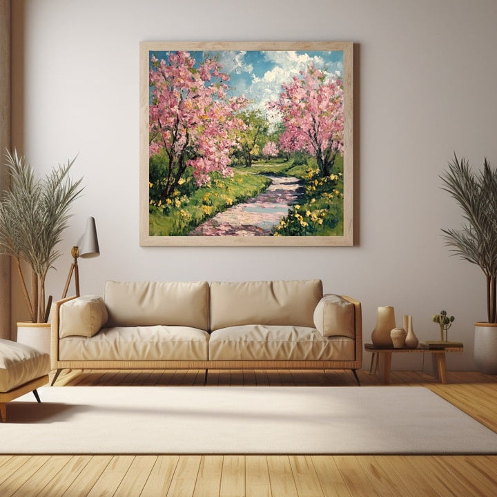 Peinture Acrylique Printemps, art mural décoration nature