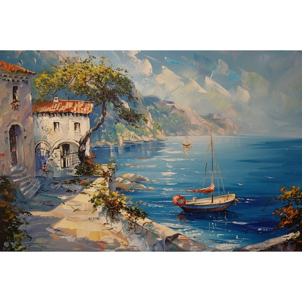 Peinture Acrylique Bord de Mer, art mural décoration nature