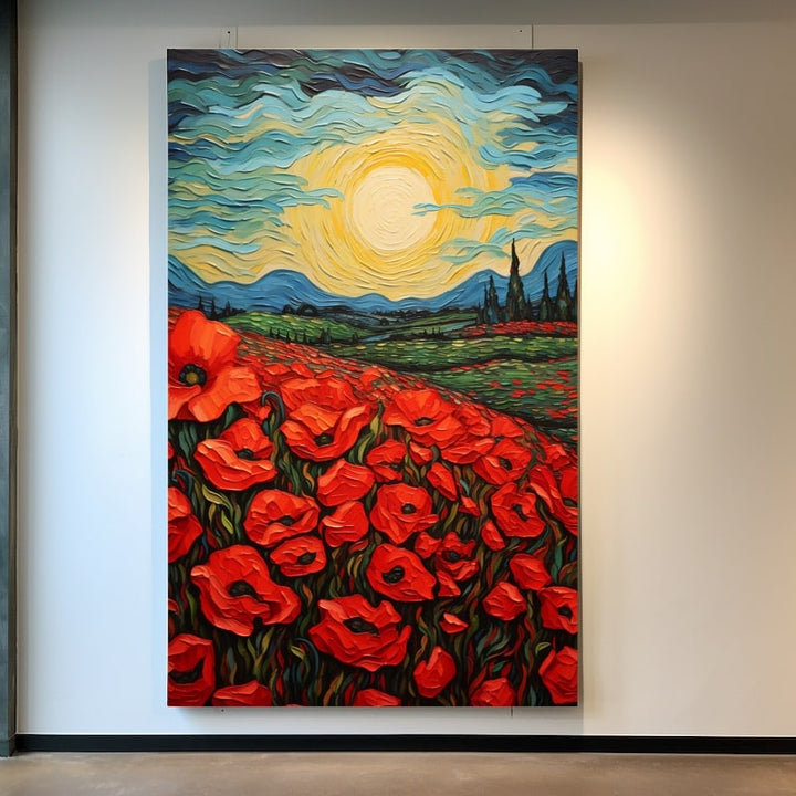 Peinture Acrylique Sur Toile Coquelicot