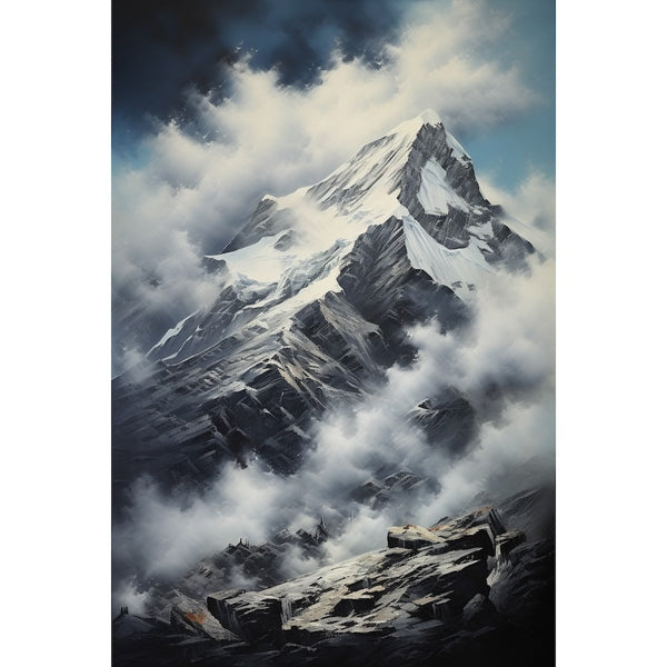 Tableau Peinture Acrylique Montagne, art mural décoration nature
