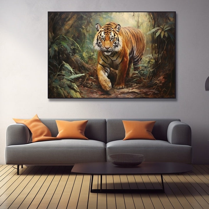 Peinture Acrylique Tigre, art mural décoration nature
