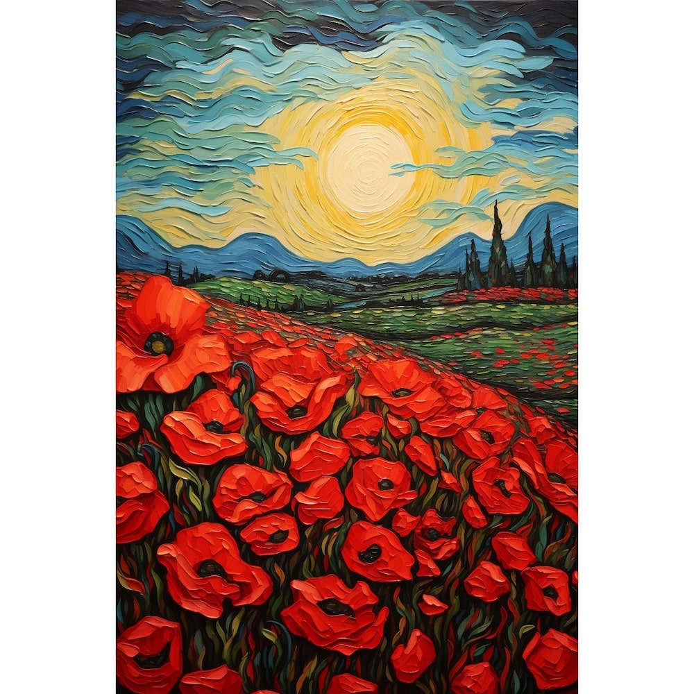 Peinture Acrylique Toile Coquelicot