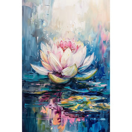 Peinture Acrylique Fleur de Lotus, art mural décoration nature