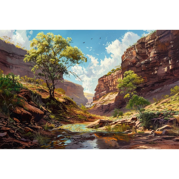 Peinture Acrylique Paysage Moderne, art mural décoration nature