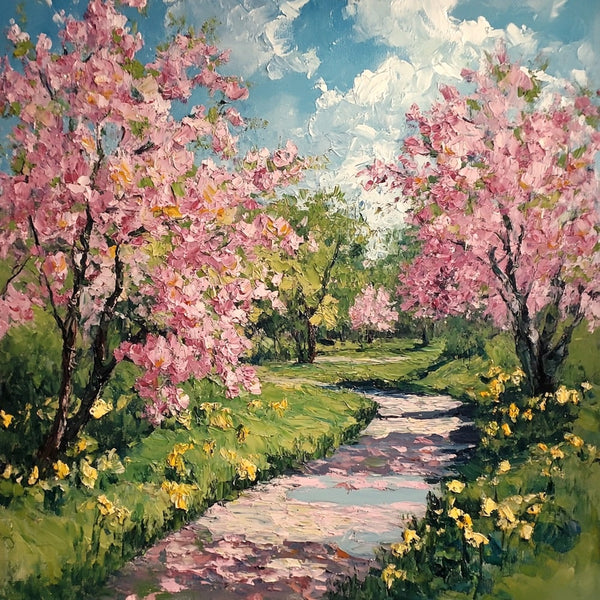Peinture Acrylique Printemps, art mural décoration nature
