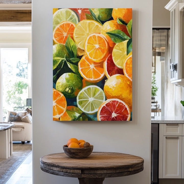 Peinture Agrumes, art mural décoration nature