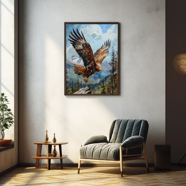 Peinture Aigle, art mural décoration nature