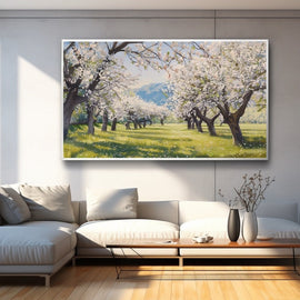 Peinture Amandiers en Fleurs, art mural décoration nature