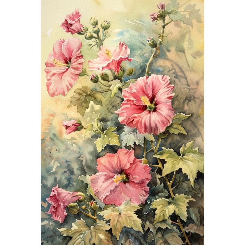 Peinture Ancienne Fleurs, art mural décoration nature