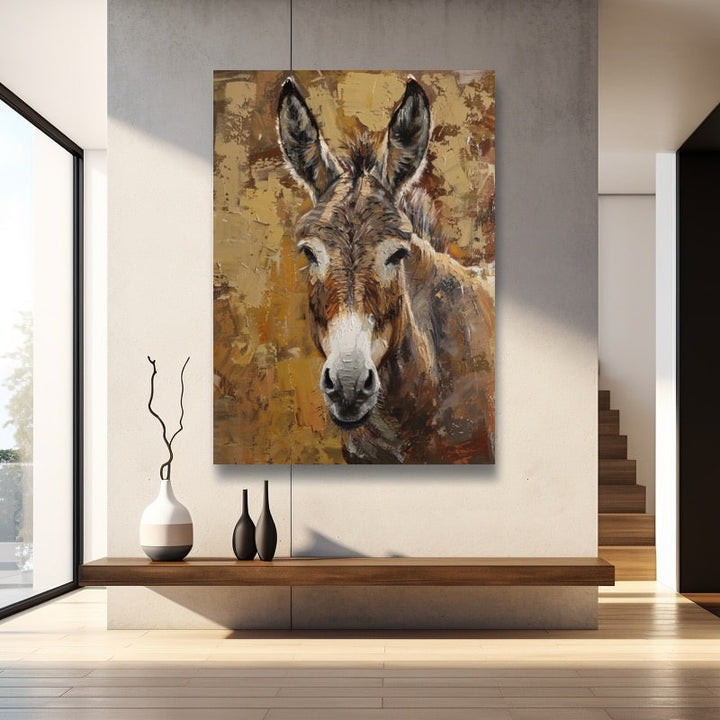 Peinture Ane, art mural décoration nature