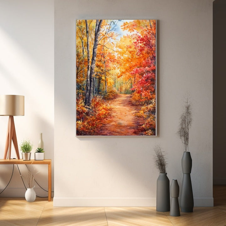 Peinture Aquarelle Automne, art mural décoration nature