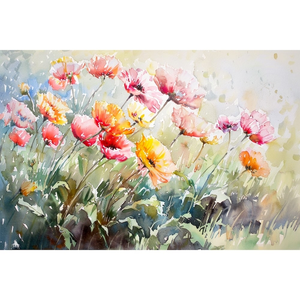 Peinture Aquarelle Avec Des Fleurs