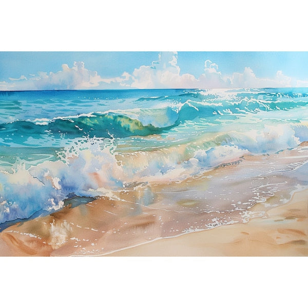Peinture Aquarelle Plage, art mural décoration nature