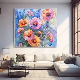 Peinture Aquarelle Fleur, art mural décoration nature