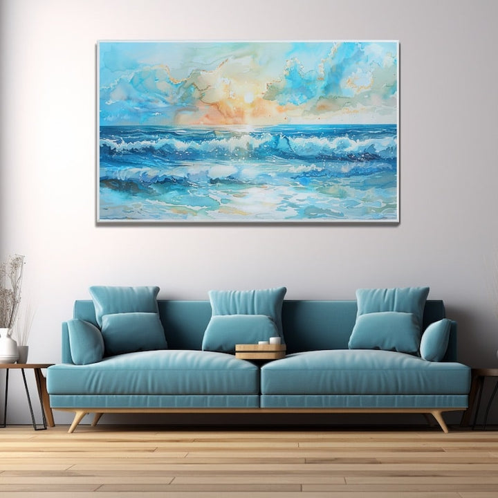 Peinture Aquarelle Mer, art mural décoration nature