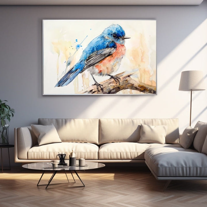 Peinture Aquarelle Oiseau, art mural décoration nature