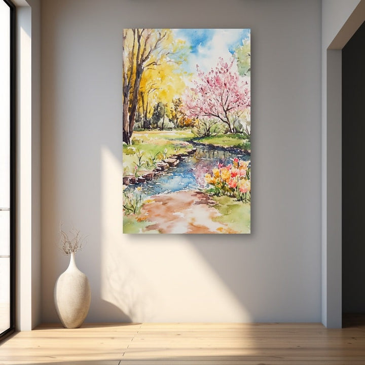 Peinture Aquarelle Printemps, art mural décoration nature