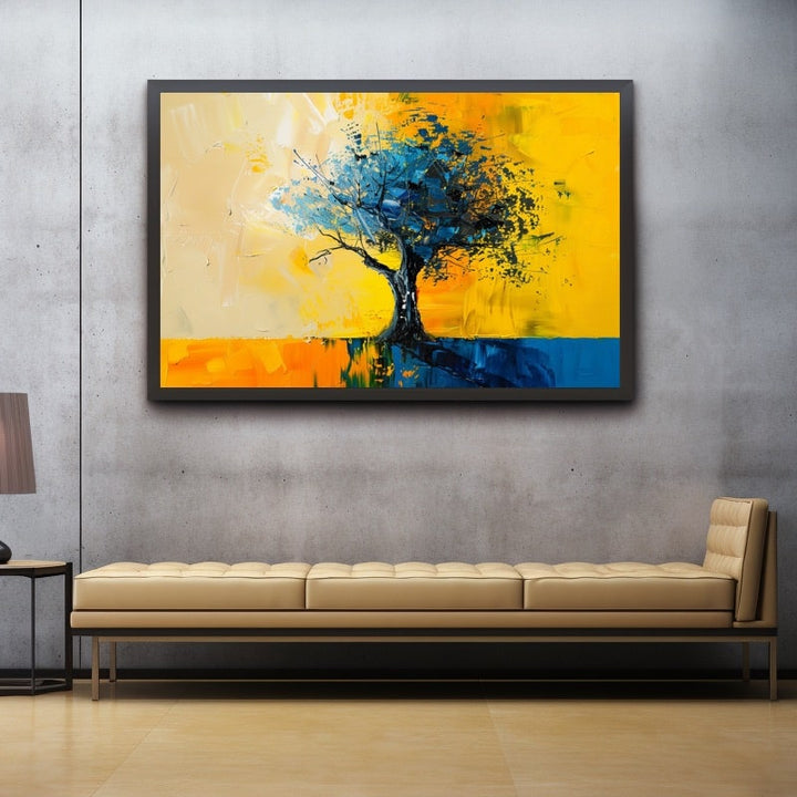 Peinture Arbre Abstrait, art mural décoration nature