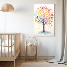 Peinture Arbre Chambre Bébé, art mural décoration nature