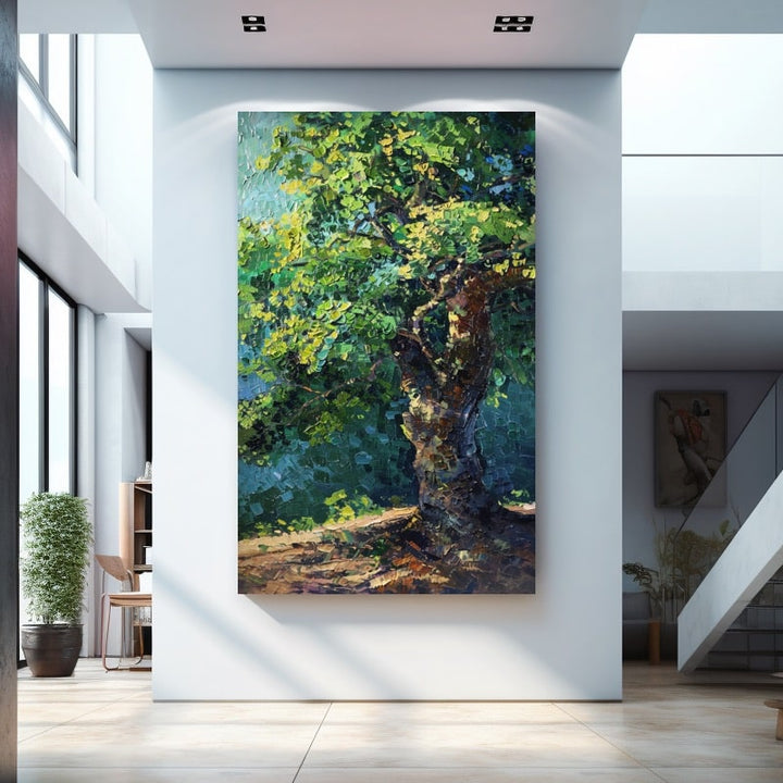 Peinture Arbre Contemporain, art mural décoration nature