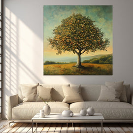 Peinture Arbre Fruitier, art mural décoration nature