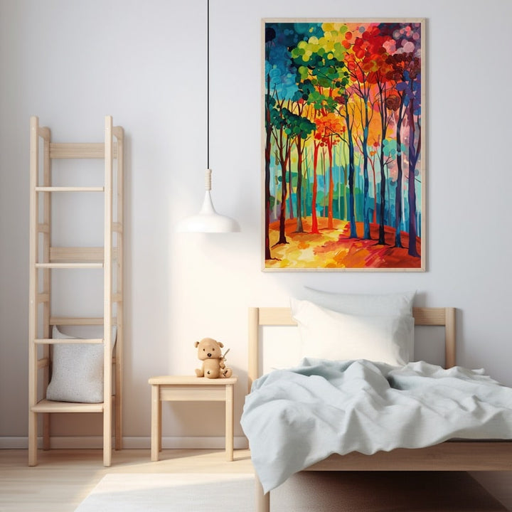 Peinture Arbre Maternelle, art mural décoration nature