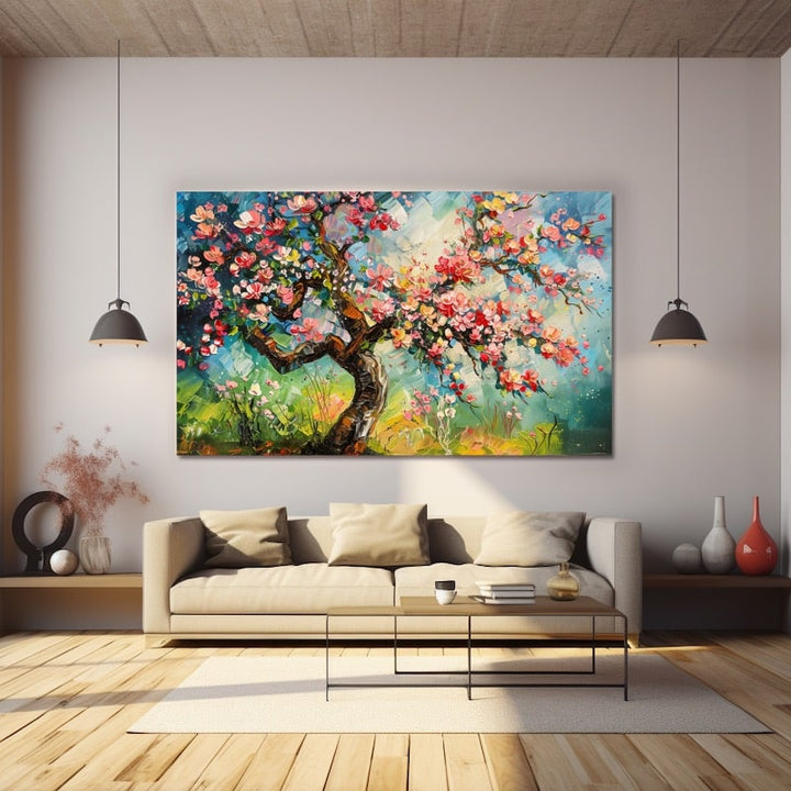 Peinture Arbre Moderne, art mural décoration nature