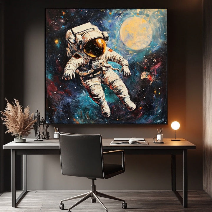 Peinture Astronaute, art mural décoration nature
