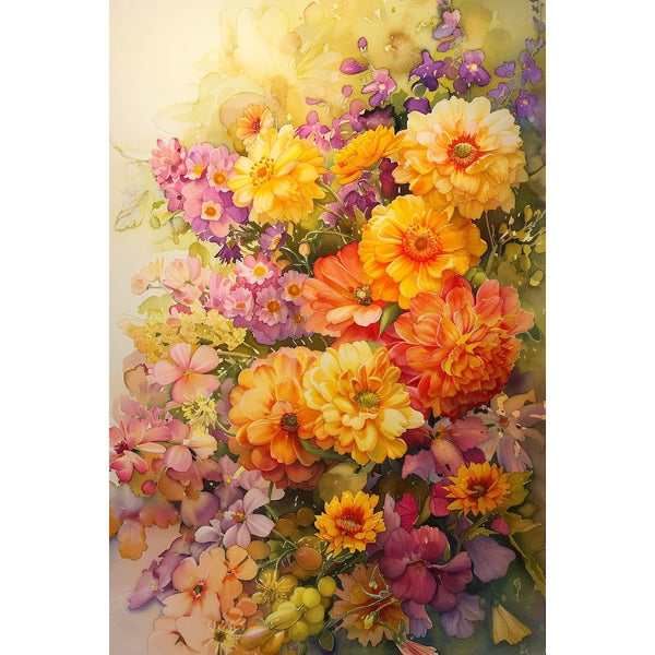 Peinture Avec Fleurs Jaunes
