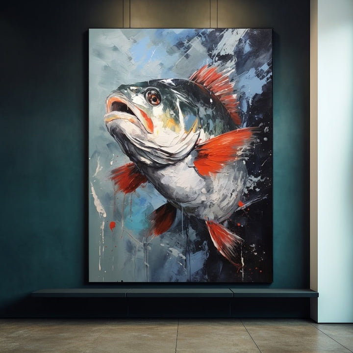 Peinture Poisson au Couteau, art mural décoration nature