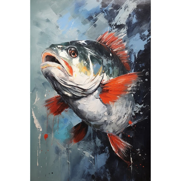 Peinture Poisson au Couteau, art mural décoration nature