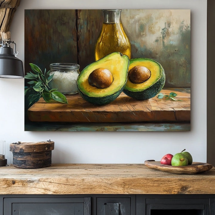 Peinture Avocat, art mural décoration nature
