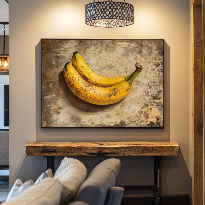 Peinture Banane, art mural décoration nature