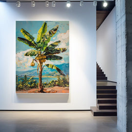 Peinture Bananier, art mural décoration nature