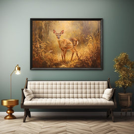 Peinture Biche, art mural décoration nature