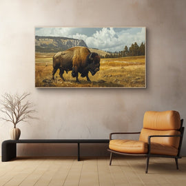Peinture Bison, art mural décoration nature