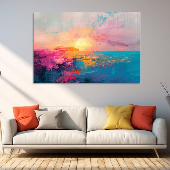Peinture Bord de Mer Abstrait, art mural décoration nature