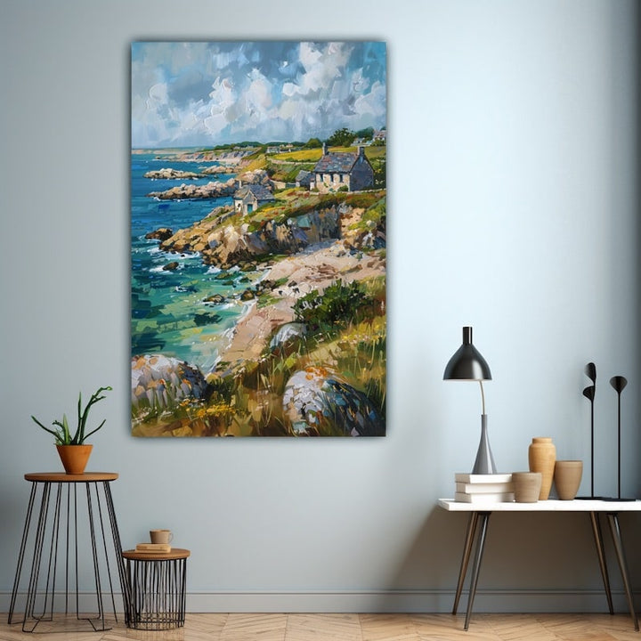 Peinture Bord de Mer Bretagne, art mural décoration nature