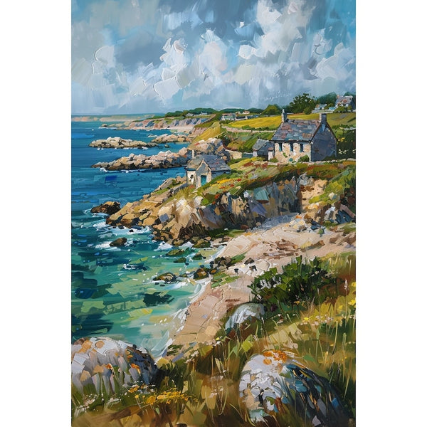 Peinture Bord de Mer Bretagne, art mural décoration nature