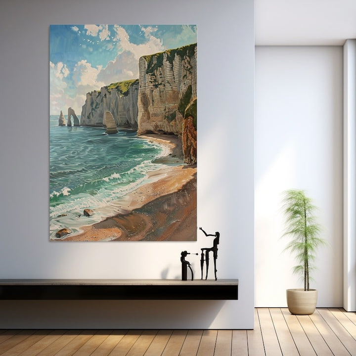 Peinture Bord de Mer Normandie, art mural décoration nature