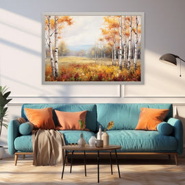 Peinture Bouleau Blanc, art mural décoration nature