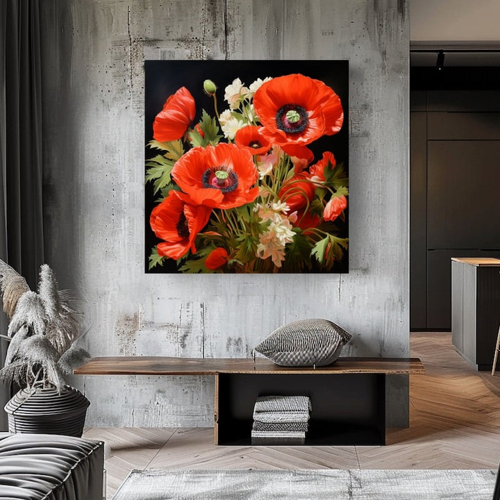 Peinture Bouquet De Coquelicots