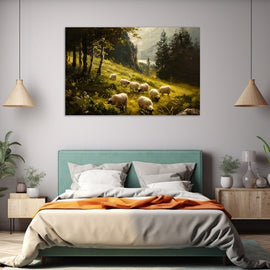 Peinture Brebis, art mural décoration nature