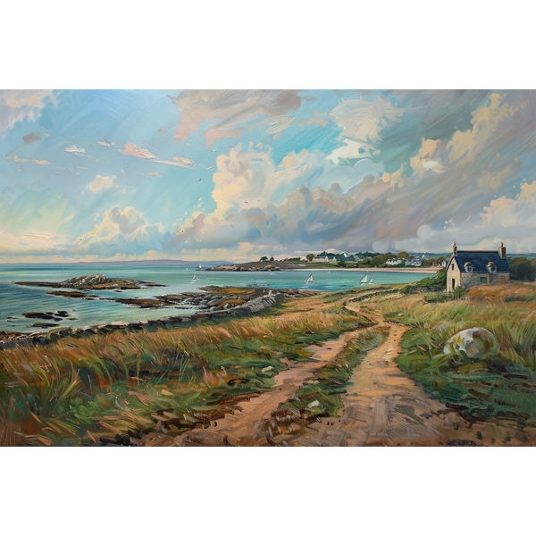 Peinture Bretonne Mer, art mural décoration nature