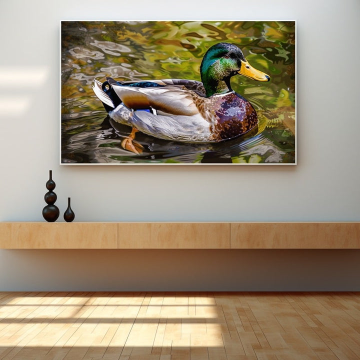 Peinture Canard Sauvage, art mural décoration nature