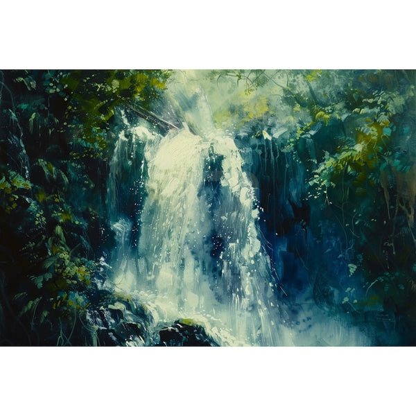 Peinture Cascade D'Eau, art mural décoration nature