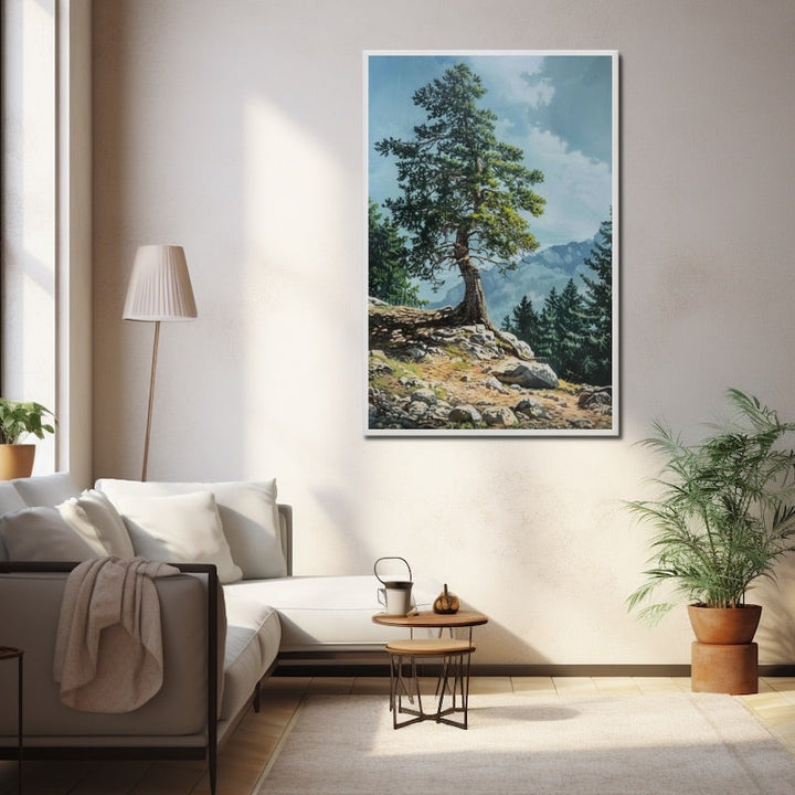 Peinture Cèdre, art mural décoration nature